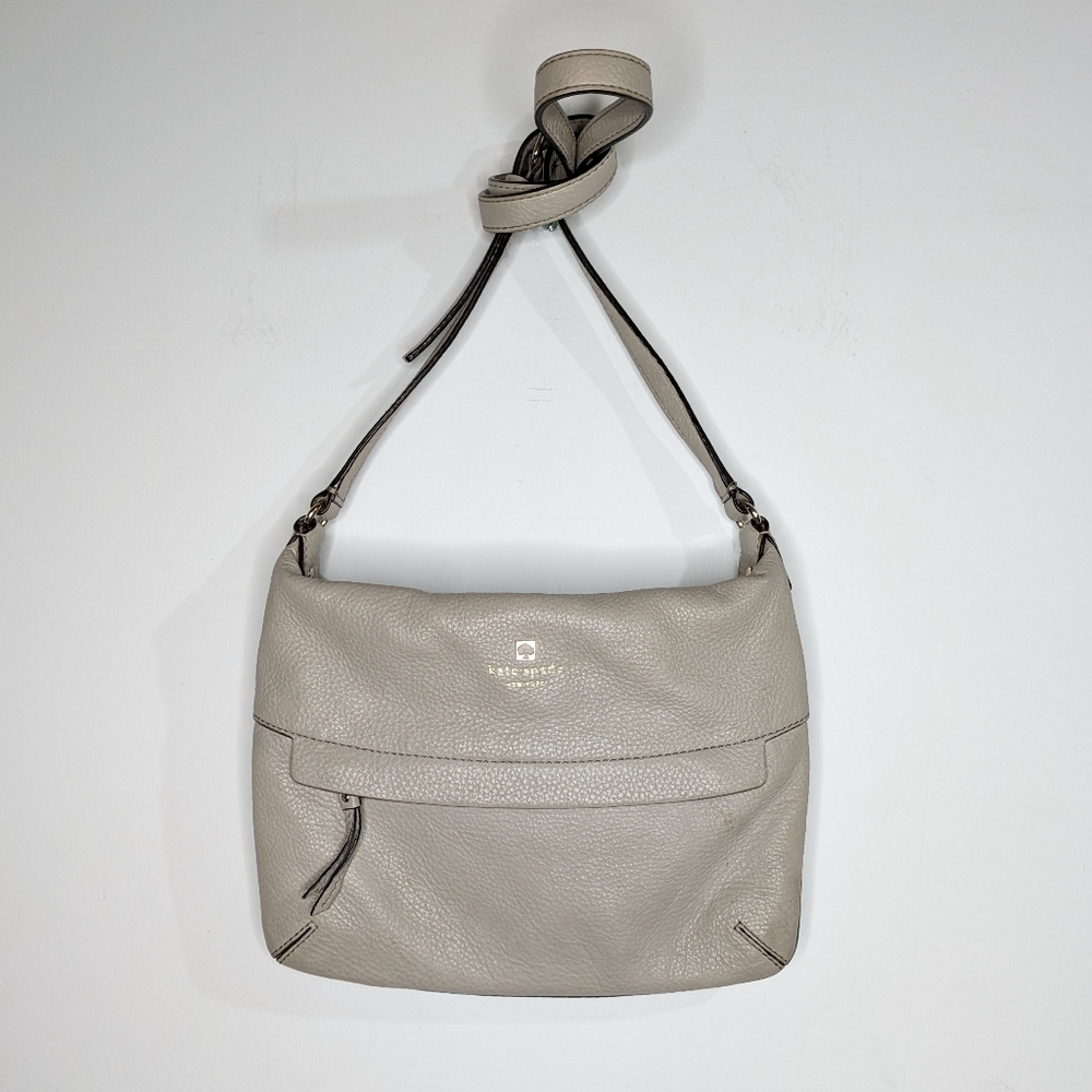 Kate Spade Grant Park Starla light tan pebbled leather crossbody purse
